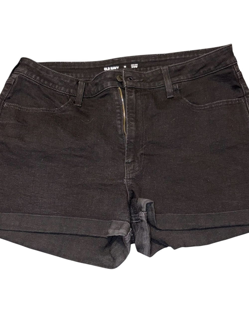 Old Navy Black Women's Roll-Cuff Denim Shorts